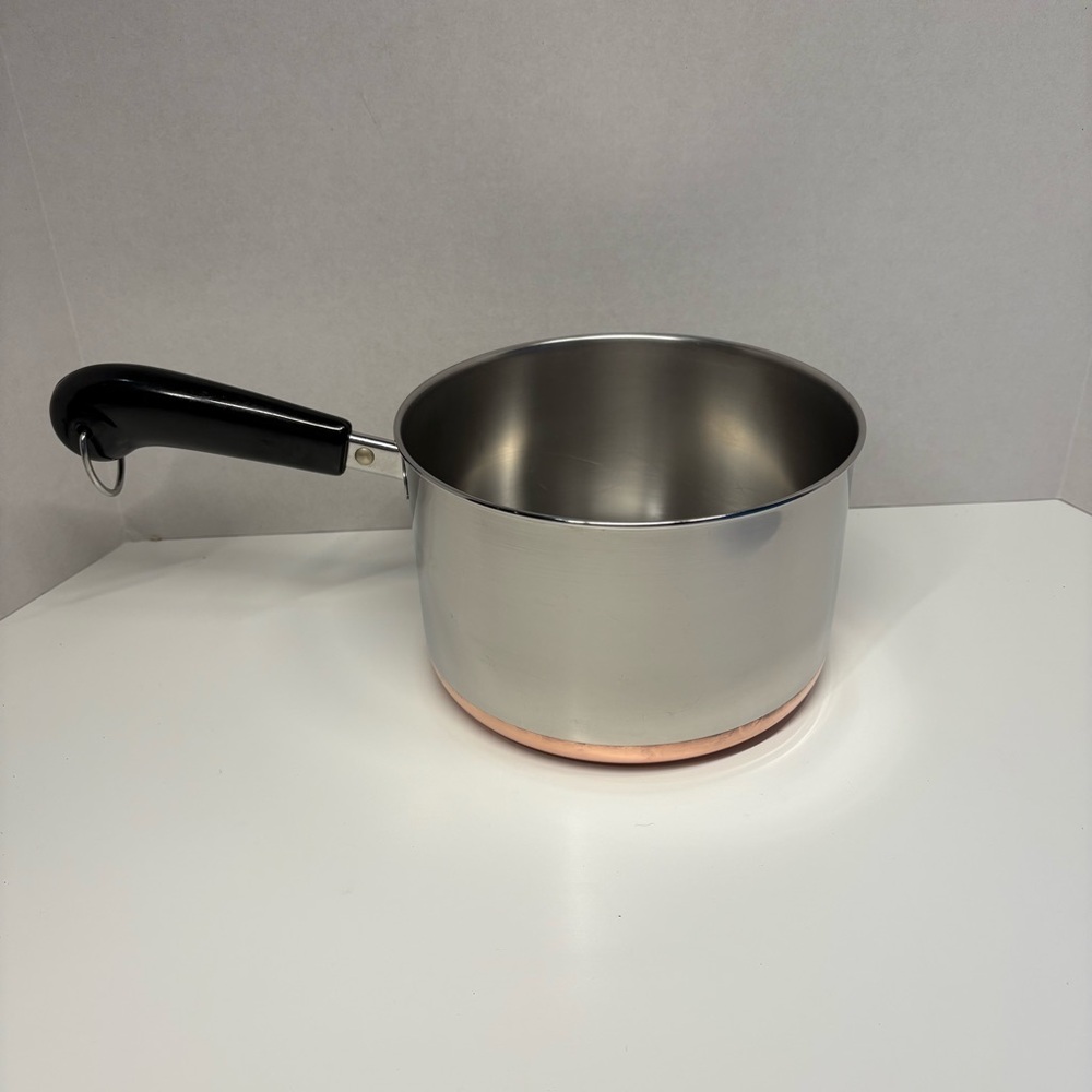 Vintage Revere Ware 1801 3 Qt Copper Bottom Sauce Pan USA